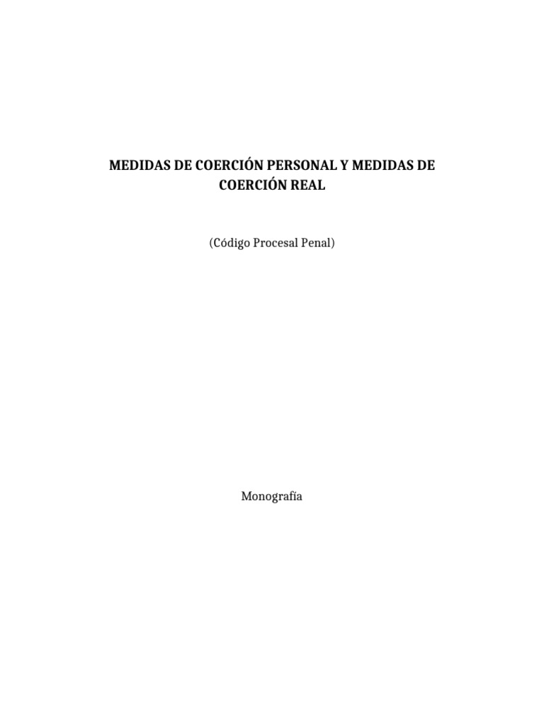 Medidas de Coerción en el Proceso Penal | PDF | Ley procesal | Derecho ...