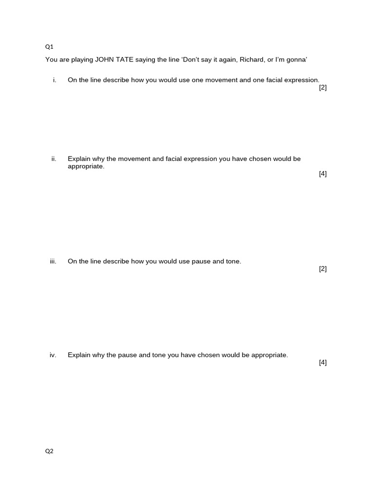 Various Acting Questions | PDF