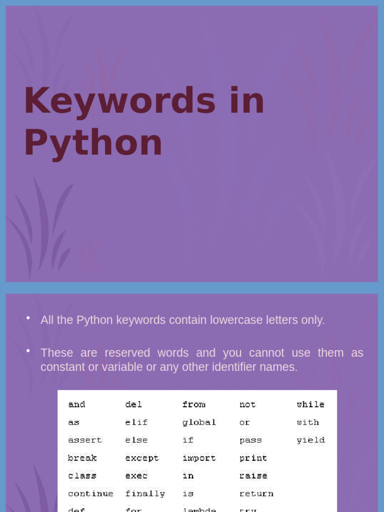Python Keywords and Operators Guide | PDF | Multiplication | Arithmetic