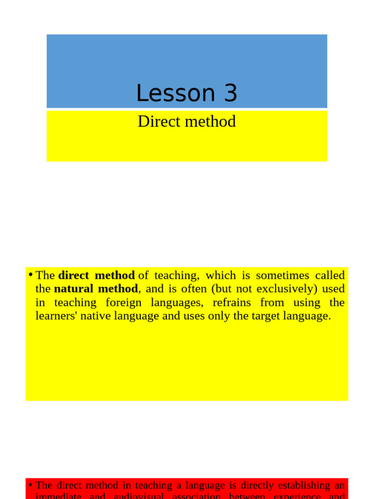 Direct Method in Language Teaching | PDF | Second Language | Linguistics