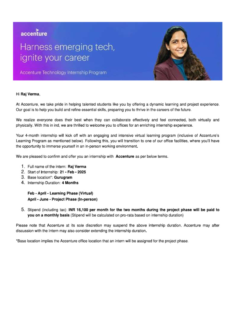 Accenture Offer Letter | PDF