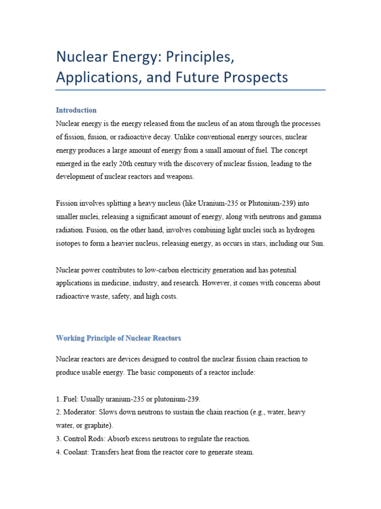 Nuclear Energy | PDF | Nuclear Reactor | Nuclear Power
