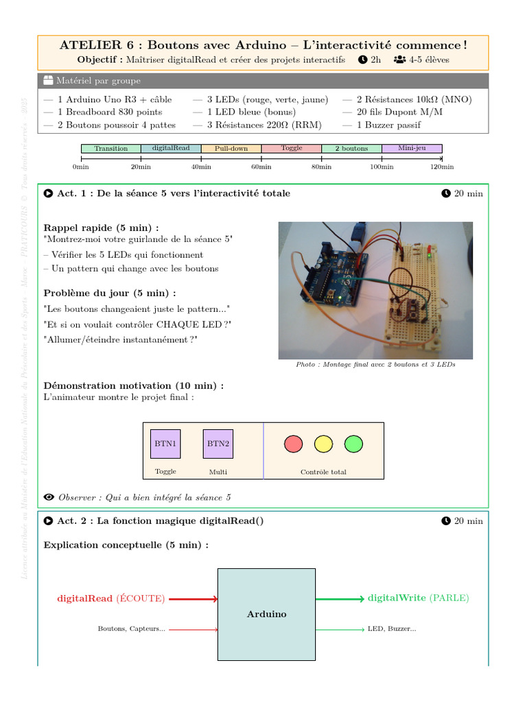 Atelier Arduino : Interactivité avec Boutons | PDF