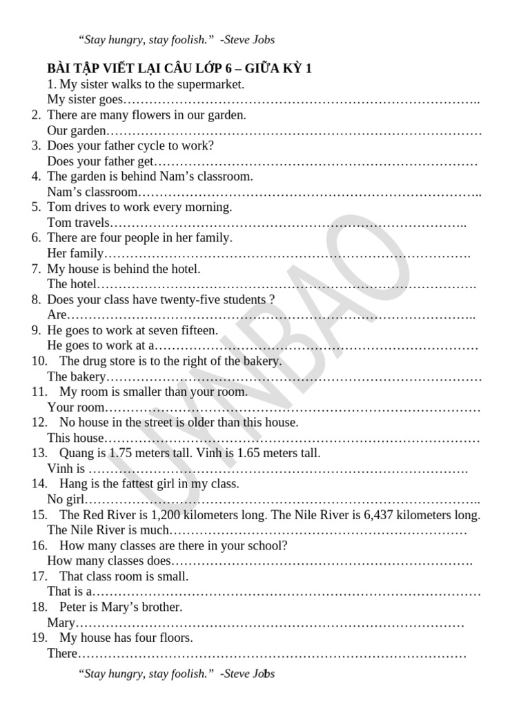Rewrite Exercises for Grade 6 English | PDF | Chess Theory | Chess