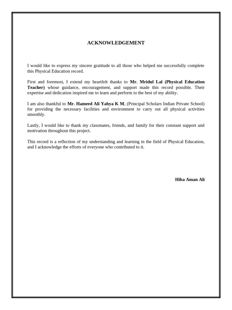 Acknowledgement | PDF