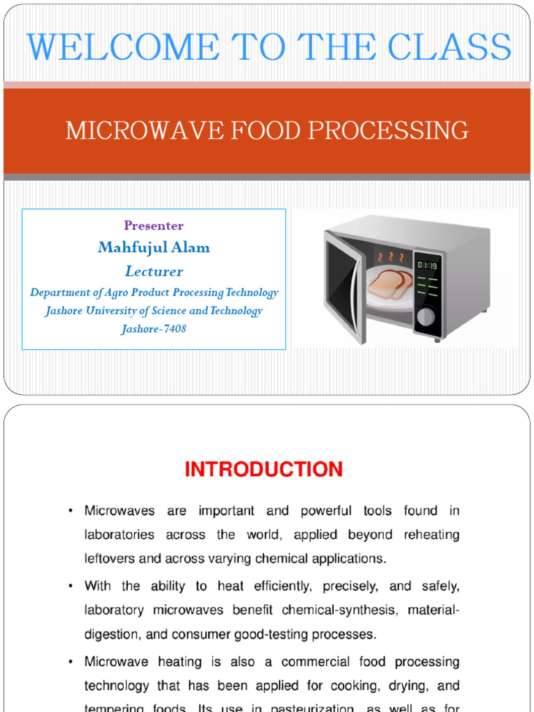 Microwave Food Processing Class Introduction | PDF