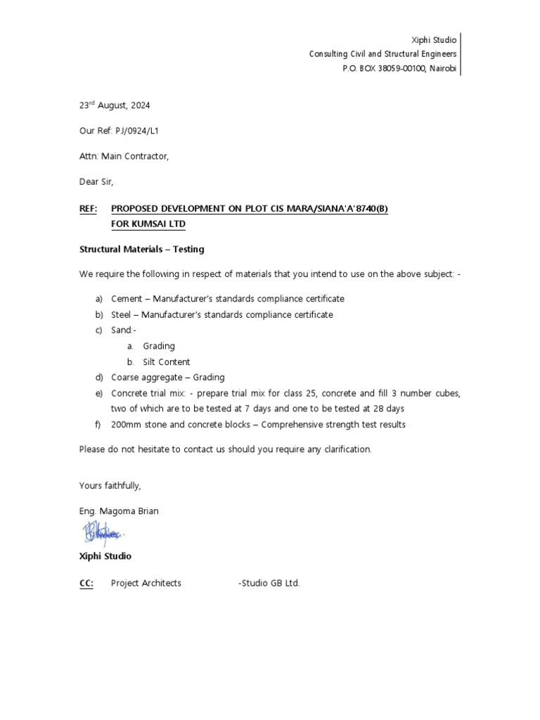 Structural Materials Testing Request | PDF