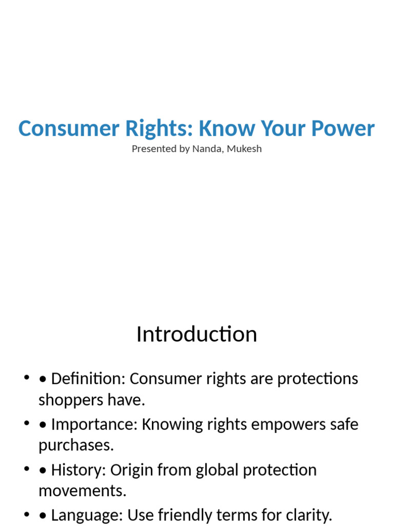 Consumer Rights Know Your Power Modern | PDF