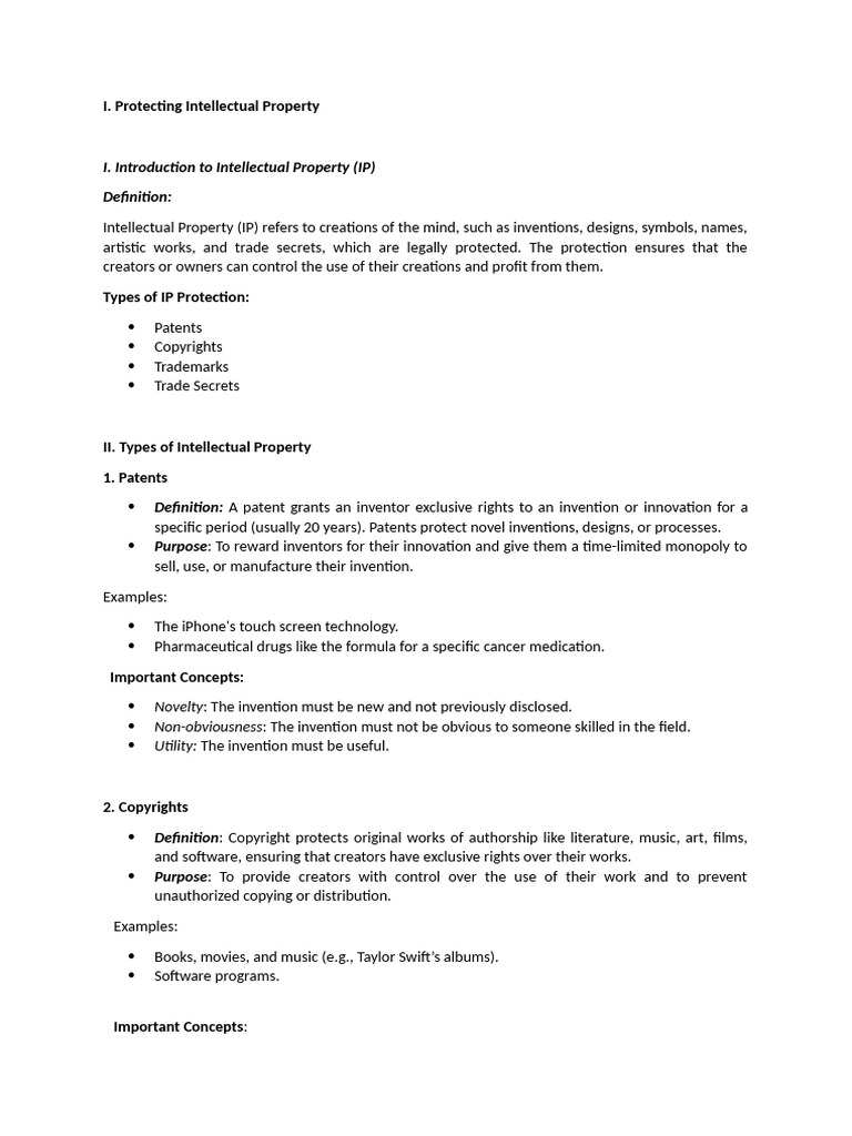 Intellectual Property Protection Guide | PDF | Balance Sheet ...
