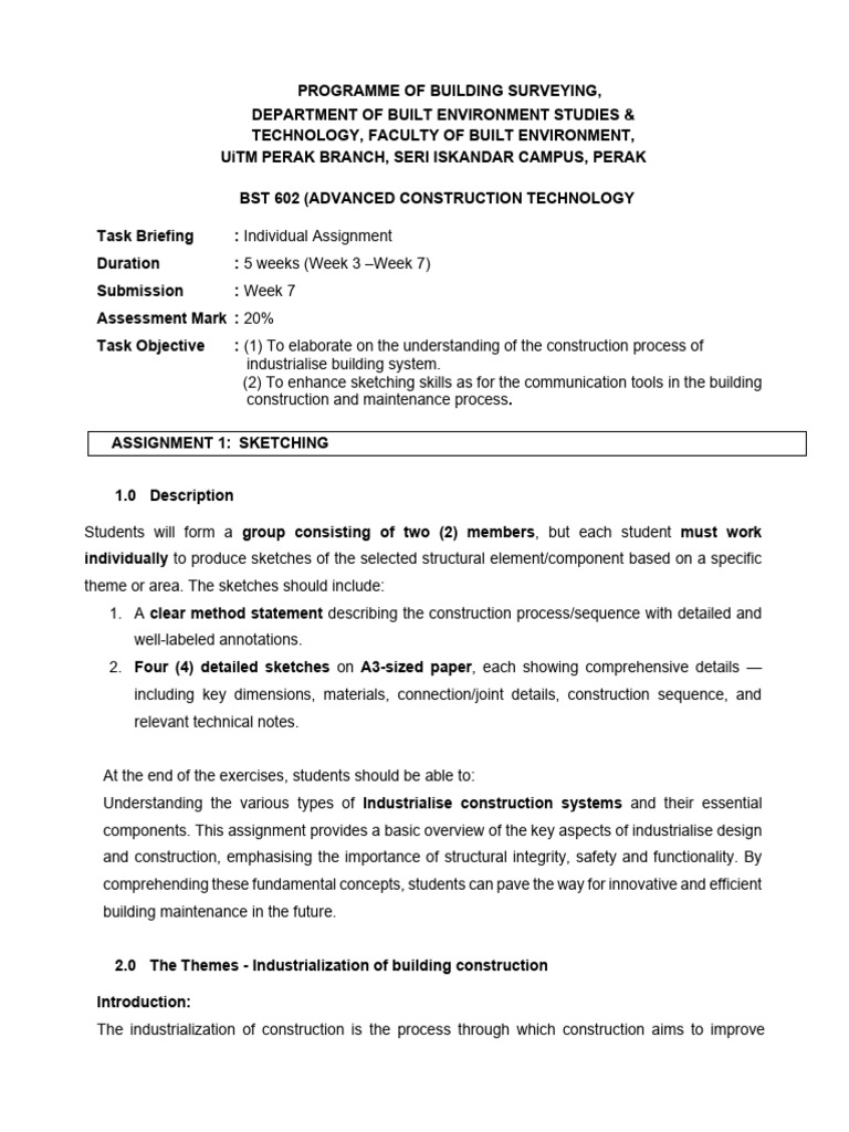 Advanced Construction Technology Assignment | PDF | Precast Concrete ...