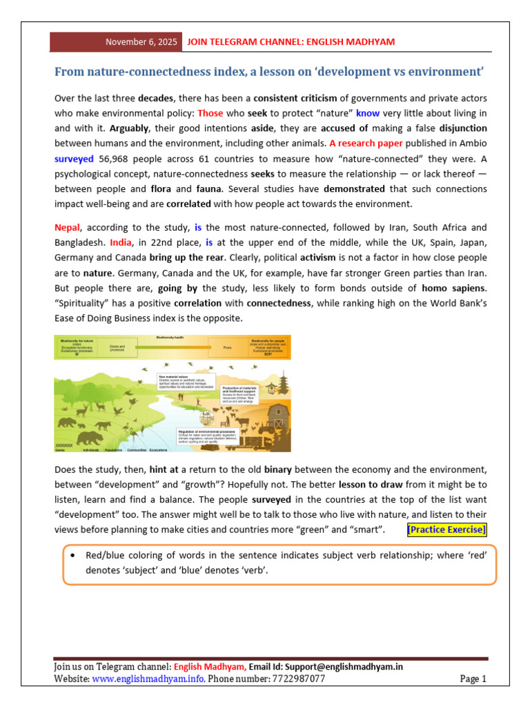From Nature-Connectedness Index | PDF | Verb