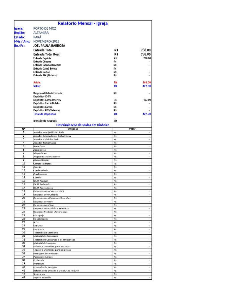 Boletas Refente A Novembro Pastor Joel | PDF | Tecnologia financeira ...