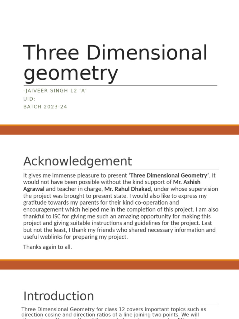 Three Dimensional Geometry Overview | PDF | Geometry | Mathematics