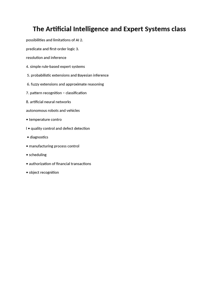 AI and Expert Systems Overview | PDF