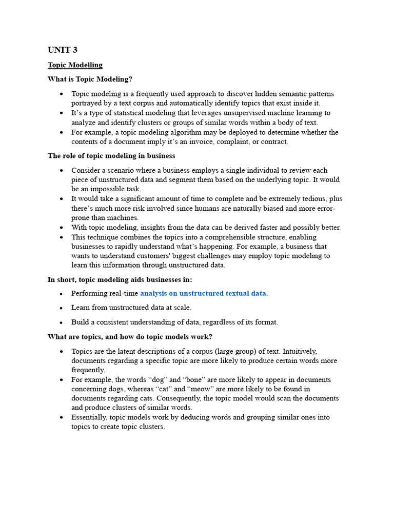 Understanding Topic Modeling Techniques | PDF | Part Of Speech ...