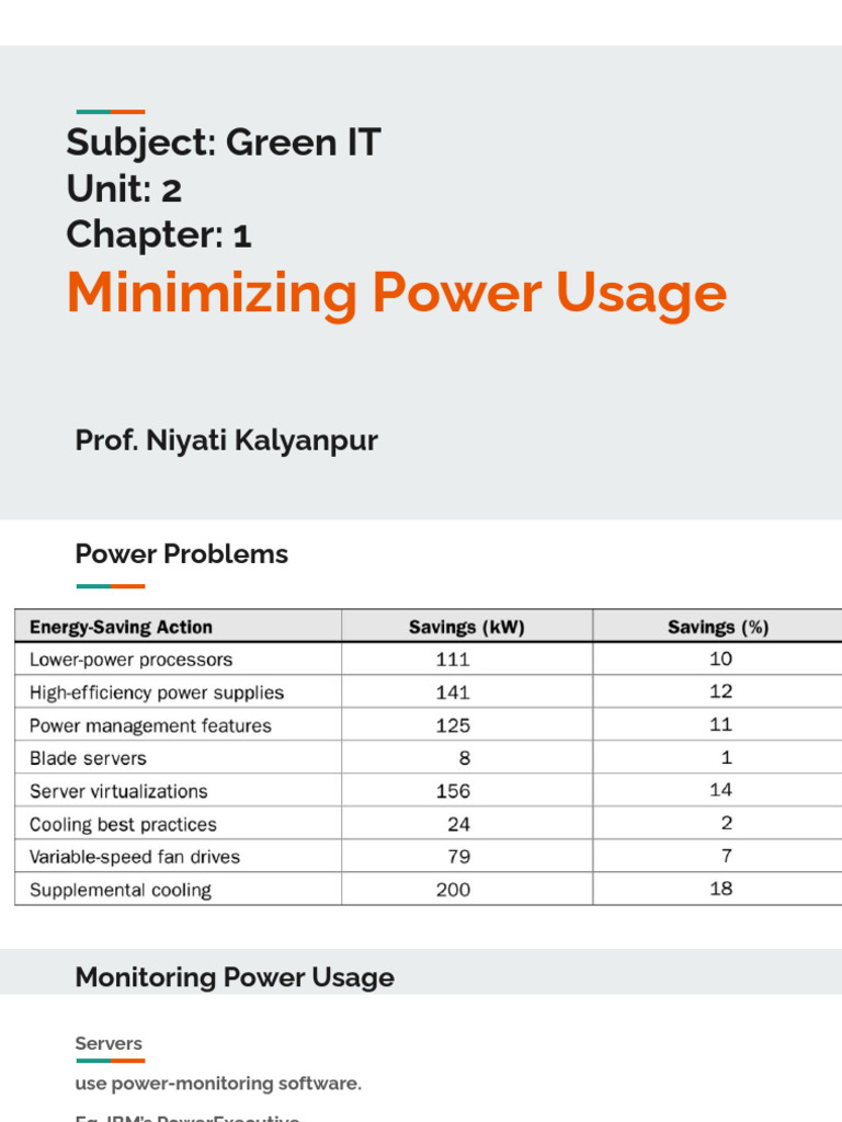 Unit 2 Ch 1-Minimizing Power Usage Ppt | PDF