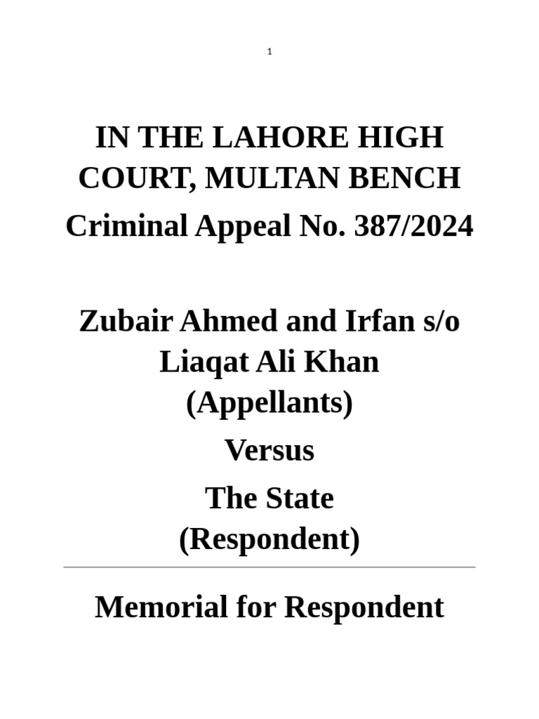 Lahore High Court Criminal Appeal Summary | PDF | Circumstantial ...