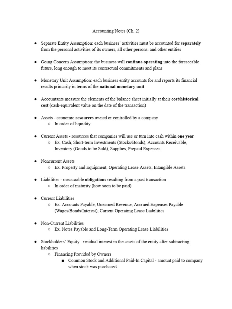 Key Accounting Principles and Concepts | PDF | Equity (Finance ...