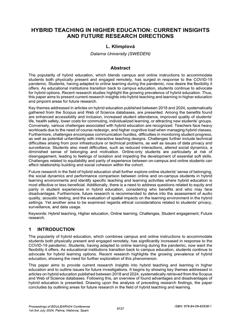 Insights on Hybrid Teaching in Higher Ed | PDF | Educational Technology ...
