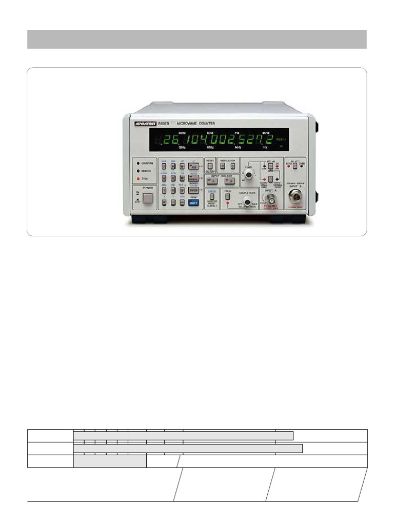 Microwave Frequency Counters R5372/5373 | PDF | Frequency Modulation ...