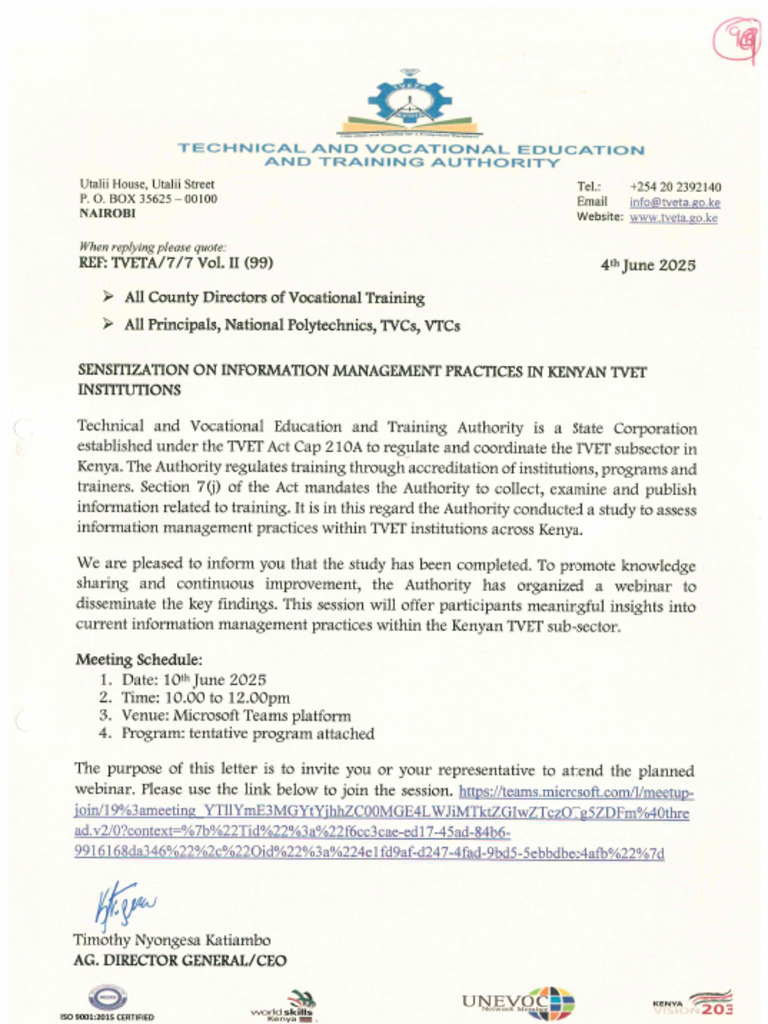 LETTER of INVITATION To Dissemination Meeting On Study Findings ...