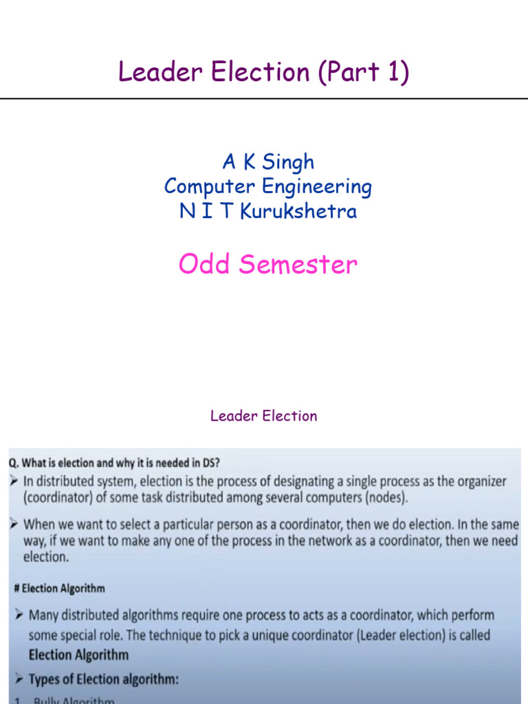 Leader Election Algorithms Overview | PDF | Network Topology ...