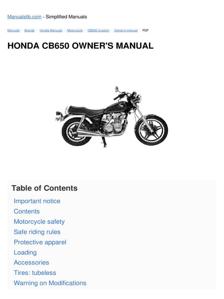 1982 HONDA CB650 SERVICE MANUAL PDF visual data 4