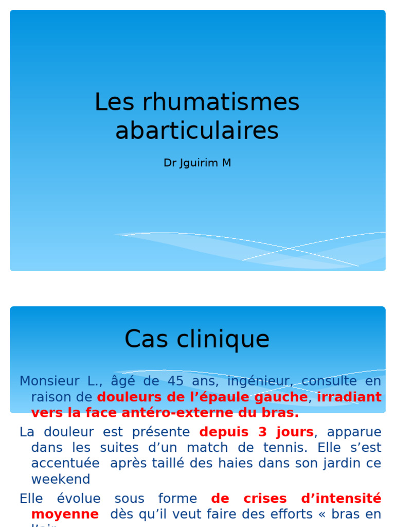 Rhumatismes Abarticulaires Cours 4 | PDF | Articulation (anatomie ...