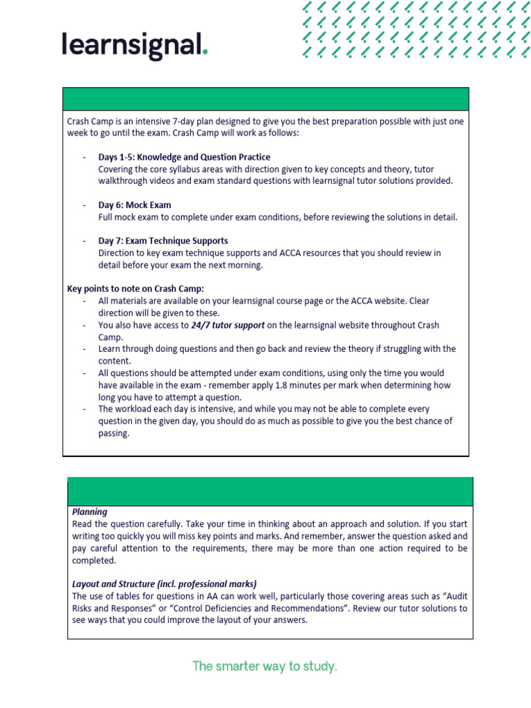 AA Crash Camp | PDF | Internal Control | Audit