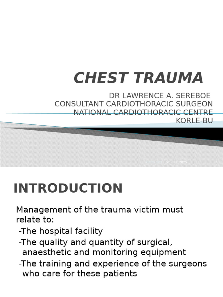 Comprehensive Guide to Chest Trauma Management | PDF | Thorax | Medical ...