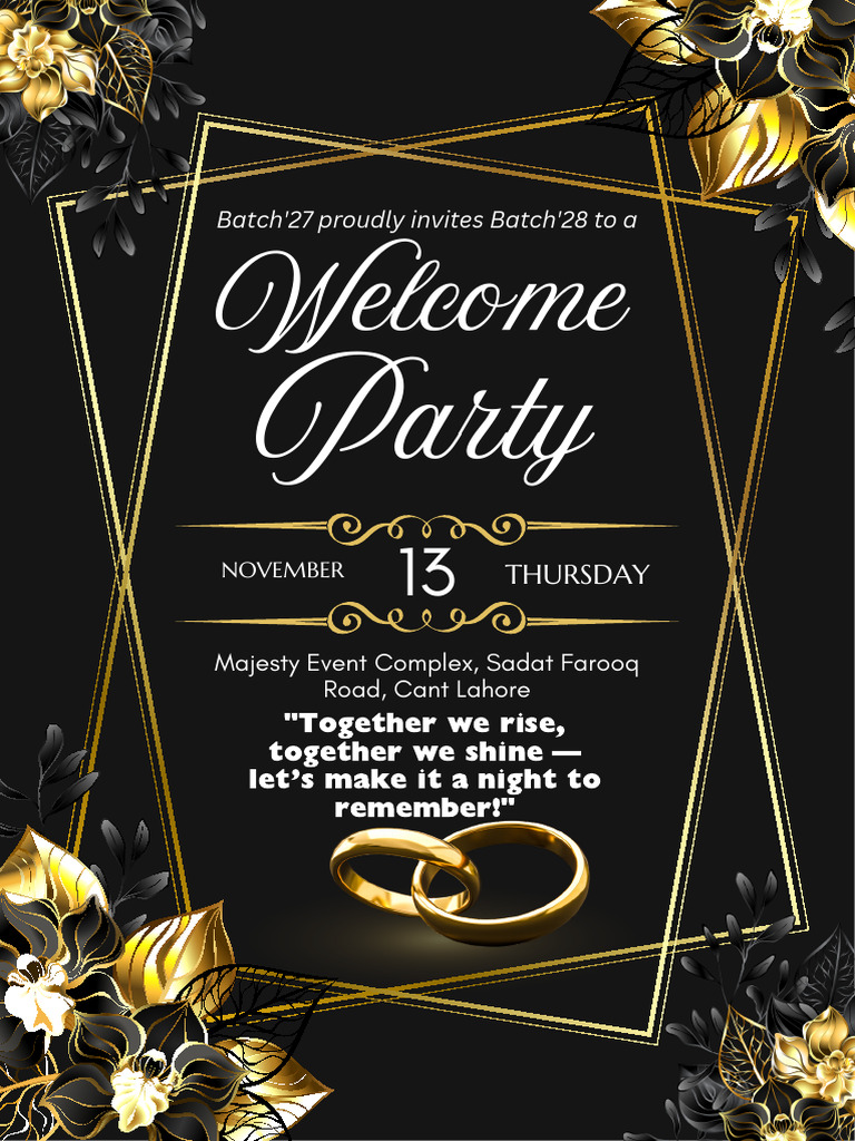 Welcome Party Invitation for Batch'27 | PDF