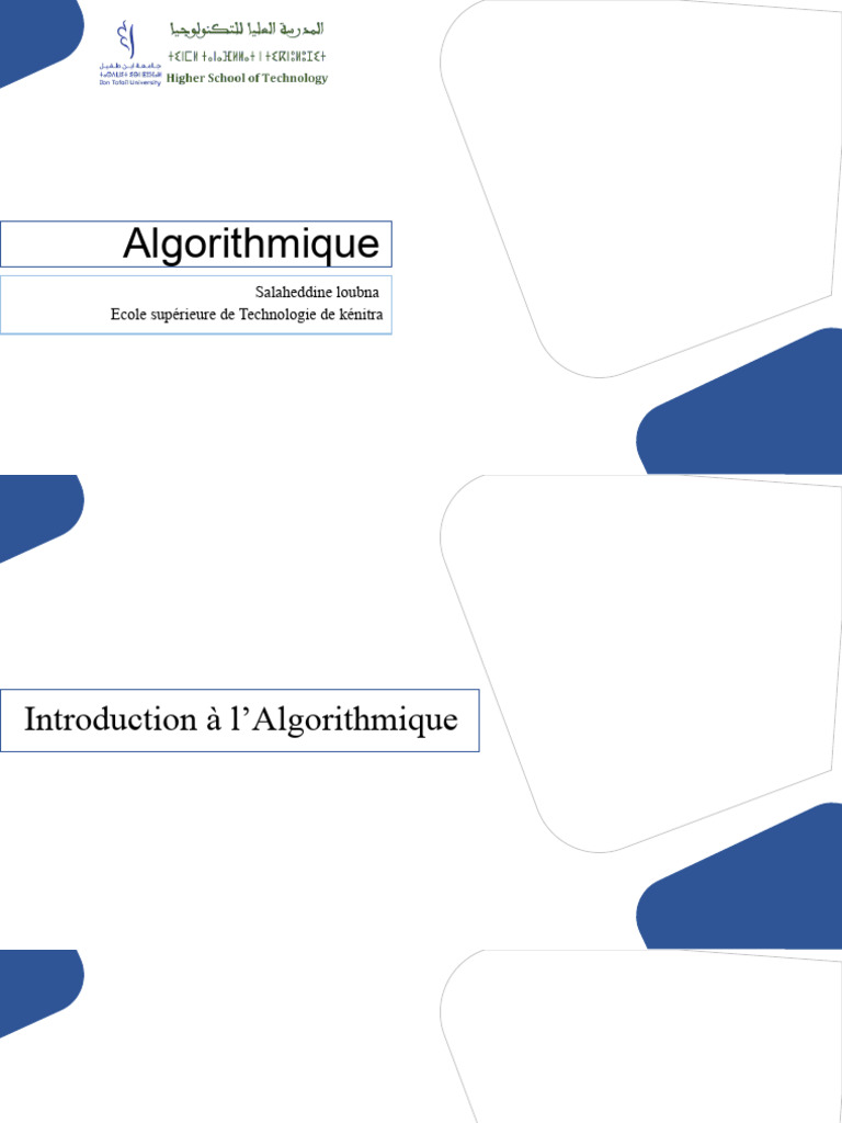 Introduction à l'Algorithmique et ses Concepts | PDF | Structure de ...
