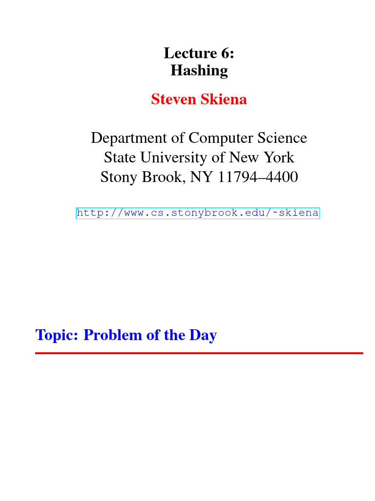 Hashing Techniques and Applications | PDF | Algorithms And Data ...