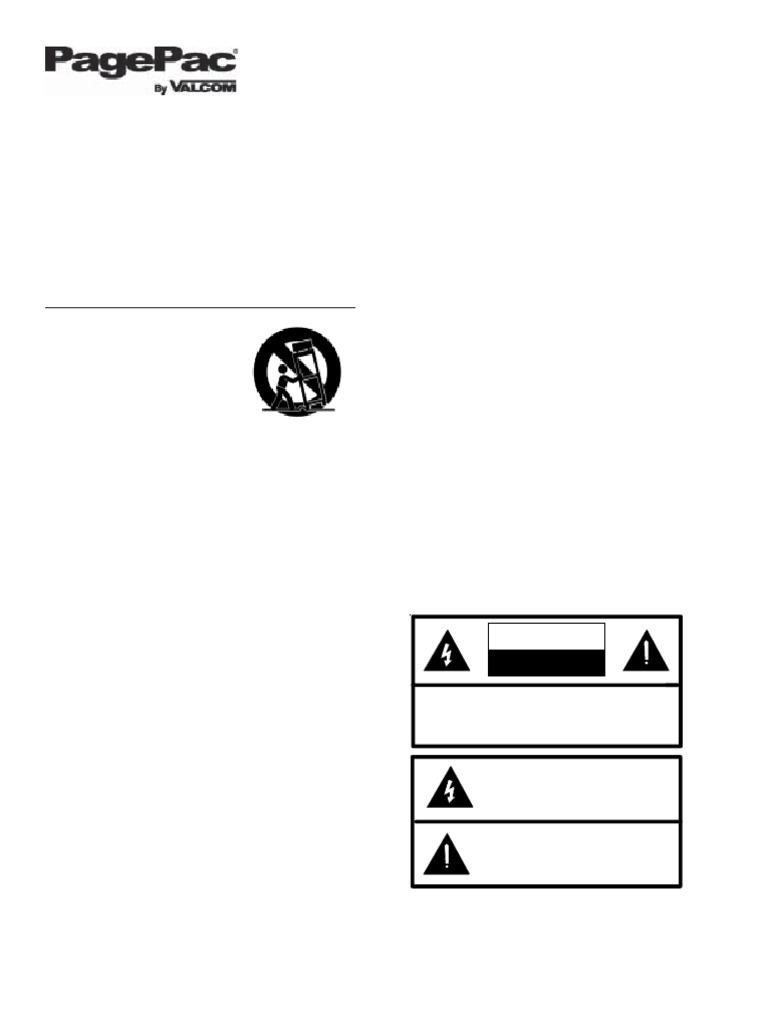 PagePac Plus AmpliCenter Installation Guide | PDF | Amplifier | Loudspeaker