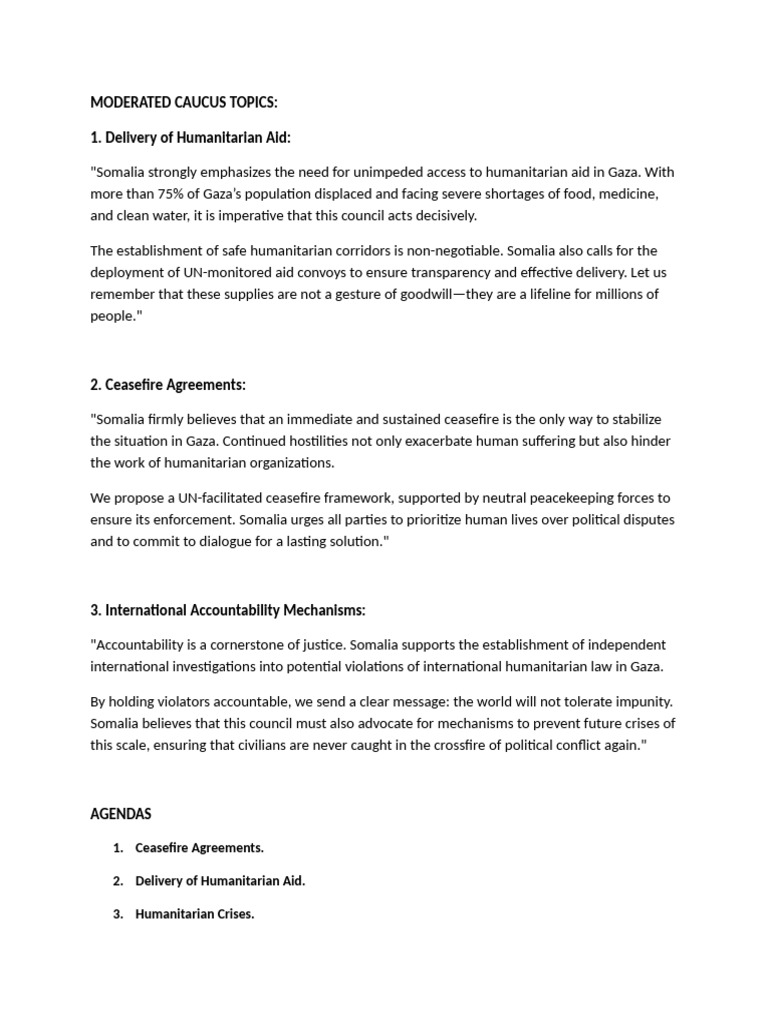 Moderated Caucus Topics1 | PDF