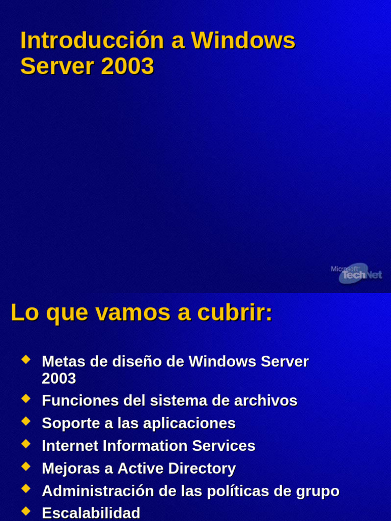 TNT1-71 Introduccin A Windows Server 2003 | PDF | Microsoft | Windows 2000