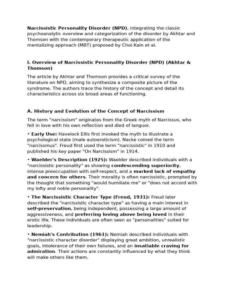 Understanding Narcissistic Personality Disorder | PDF | Narcissism ...
