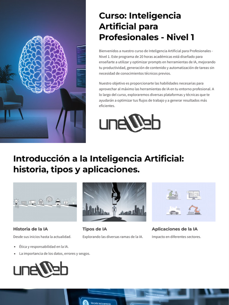 Curso de IA para Profesionales: Nivel 1 | PDF | Inteligencia artificial ...