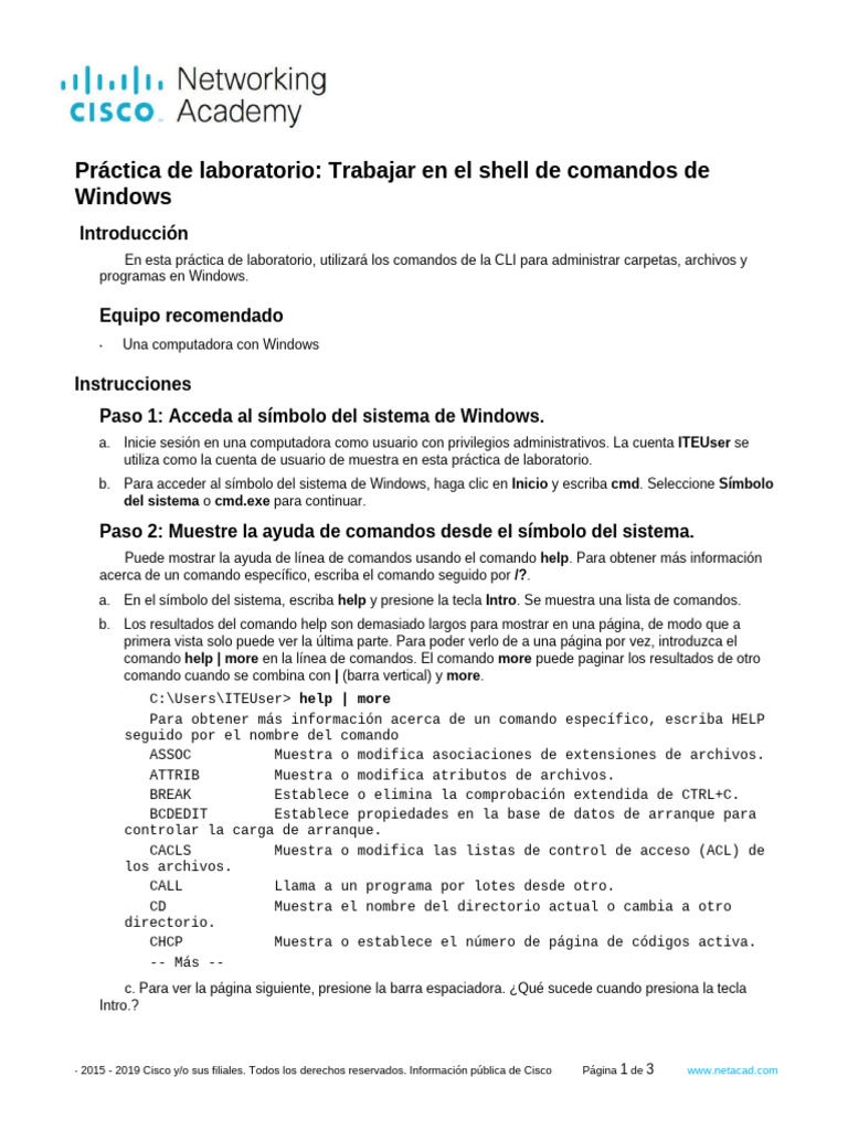 Comandos Esenciales en Windows CLI | PDF | Archivo de computadora ...