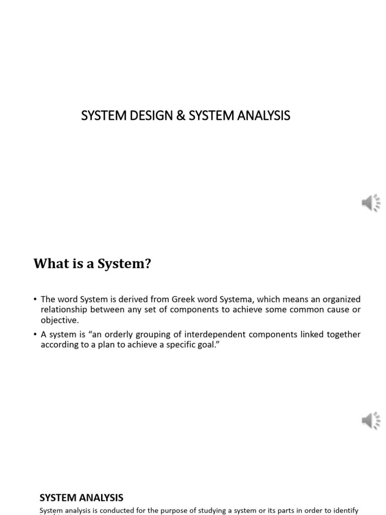 System Design and Analysis Overview | PDF