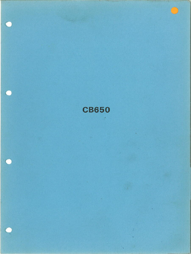 Workshop Manual cb650 | PDF