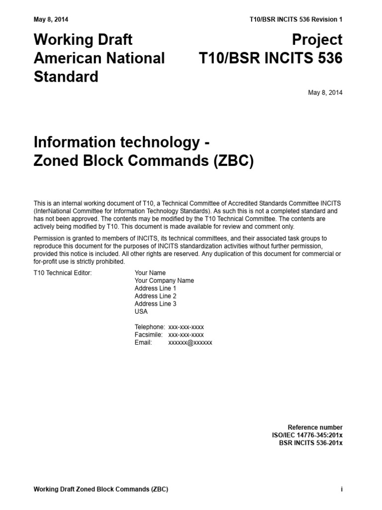 Working Draft for Zoned Block Commands | PDF | Bit | Decimal