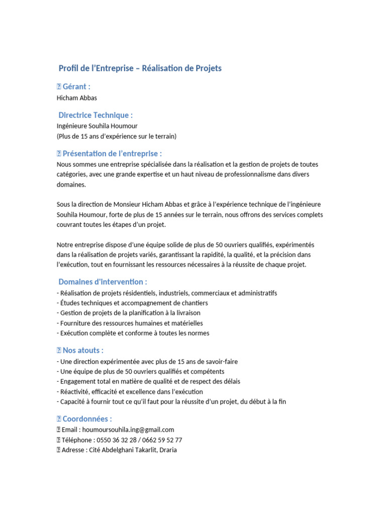 Réalisation de Projets par Experts | PDF