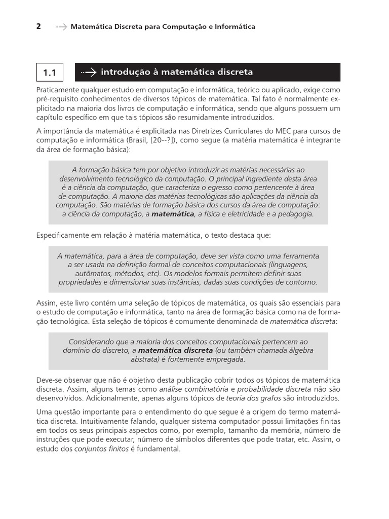 Matem tica Discreta Em Computa o PDF Matem tica Discreta Matem tica