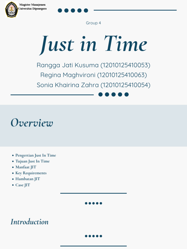 Manajemen Produksi Just In Time (JIT) | PDF