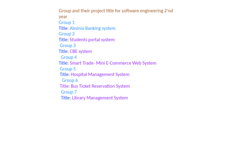 Software Engineering Project Titles | PDF