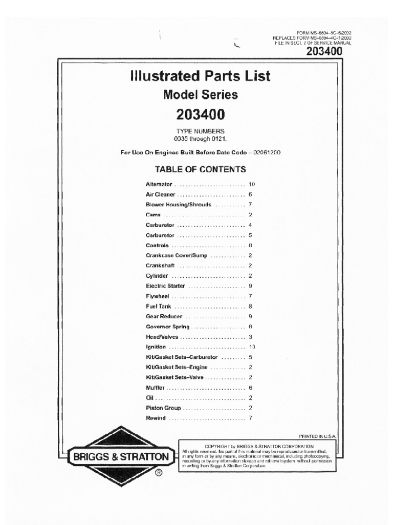 Briggs 8 HP | PDF