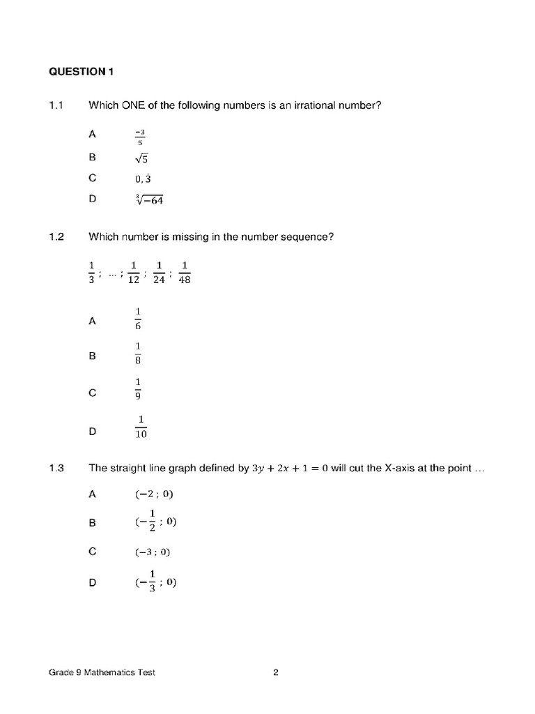 Grade9 Maths | PDF