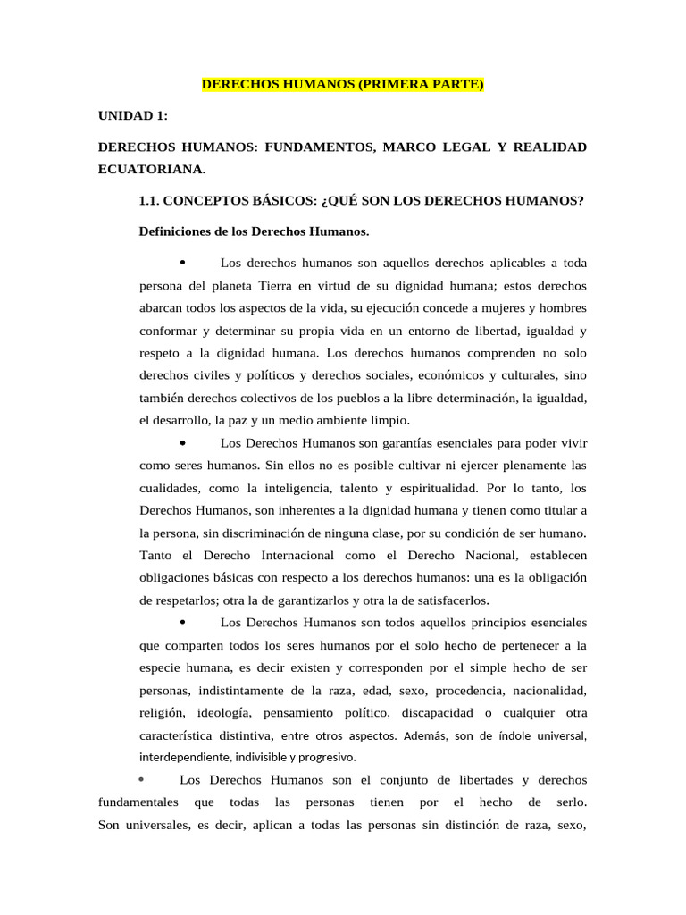 Fundamentos de los Derechos Humanos en Ecuador | PDF | Derechos humanos ...