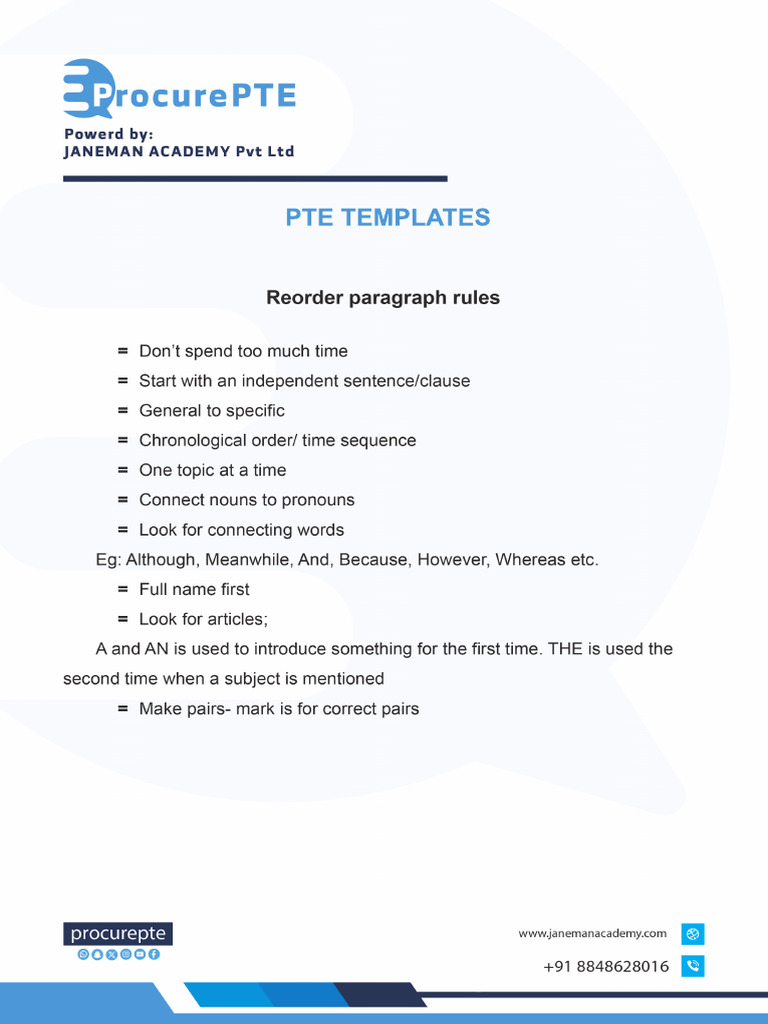 Reorder Paragraph Rules | PDF